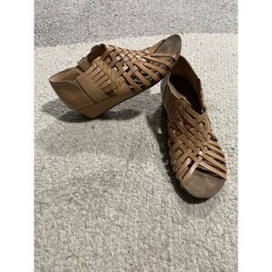 Chocolate Blu Tide Strappy Sandals Womens Sz 7 Shoes Leather Tan Brown Gladiator